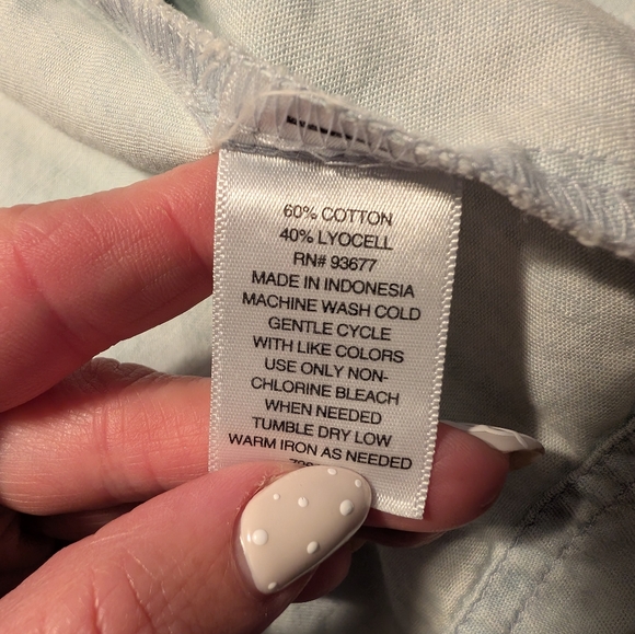 ANA Light Denim Shirt Dress Tie Belt Western Boho XL - Picture 10 of 12